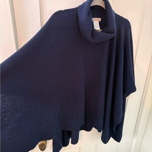 Cashmere J Crew turtleneck poncho sweater